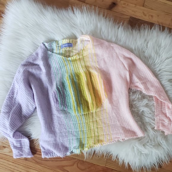 Novvaks Knits Pastel Ombre Handknit Crop Sweater - Picture 9 of 16